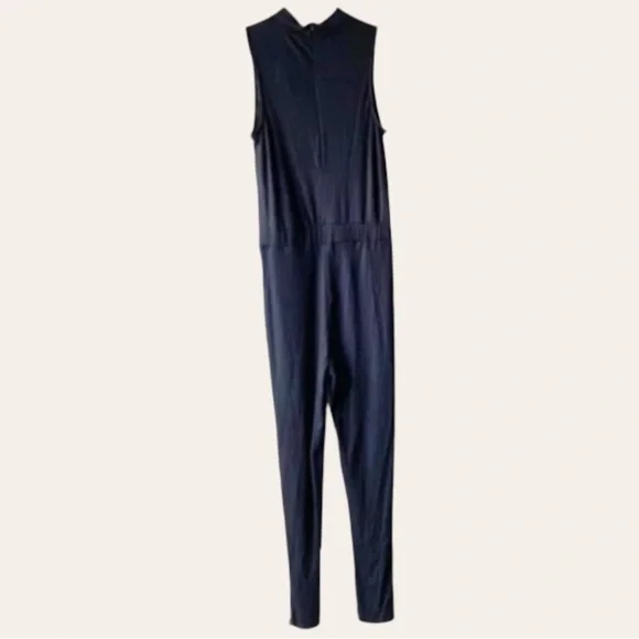 The Vanity Room Skinny Ribbed Jumpsuit Small Mock Neck Sleeveless Skinny Leg NWT - Picture 5 of 13